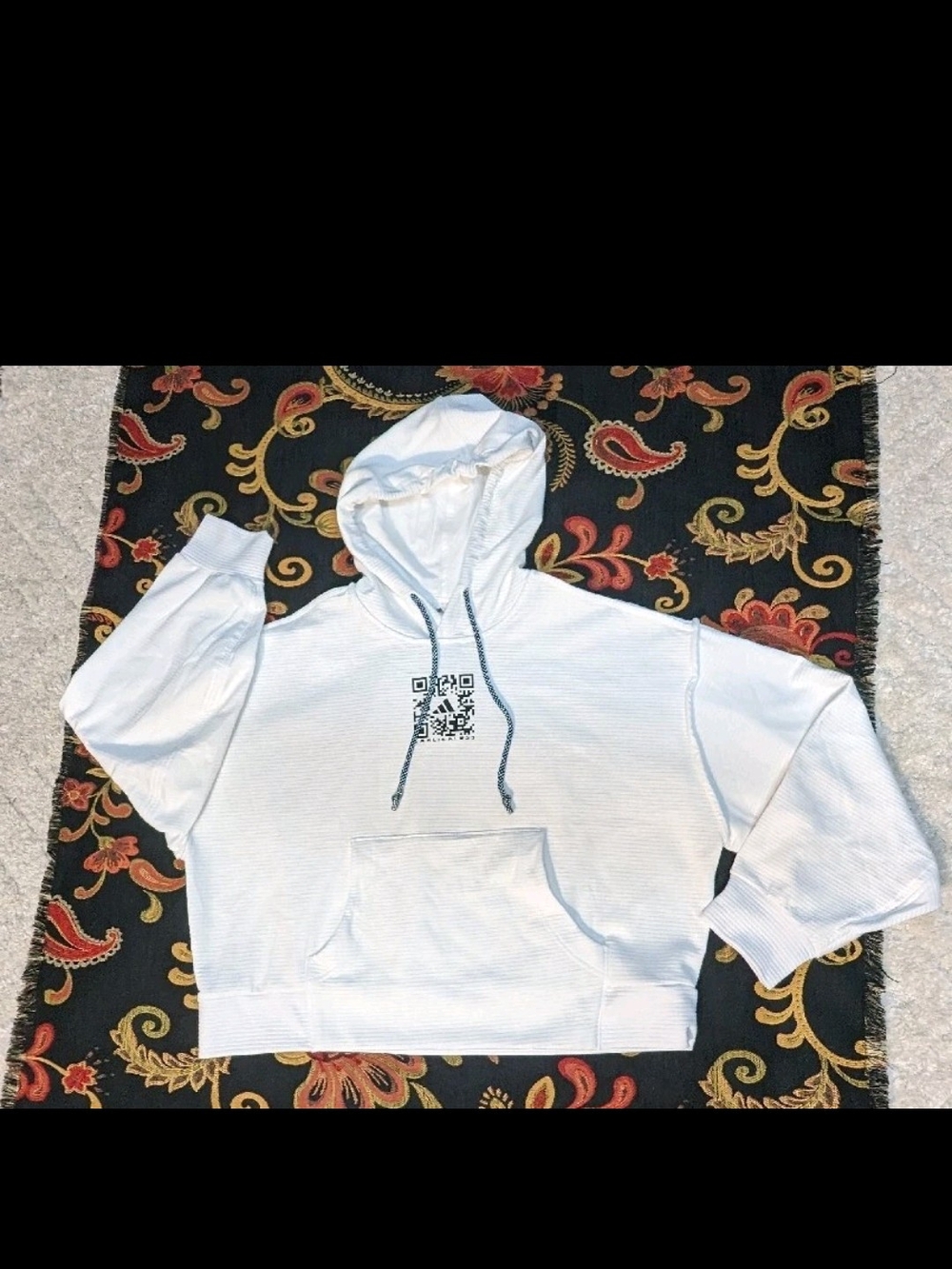 Adidas x Karlie Kloss Women's Hoodie Sweatshirt with QR Code Front Graphic, M
